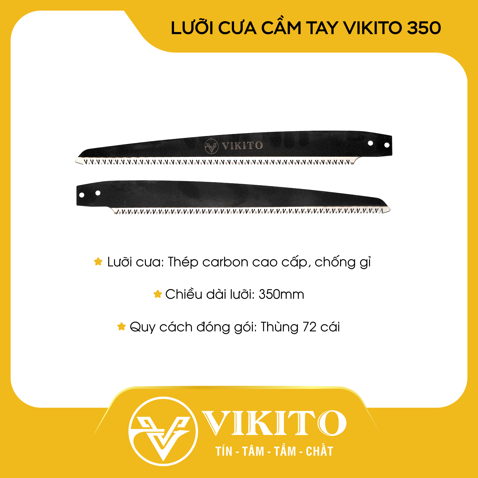 Lưỡi cưa cầm tay VIKITO 350 đen sần